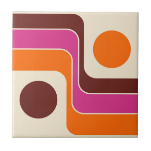 Mod Retro-Design im Stil der 1970er Jahre mit geom Fliese