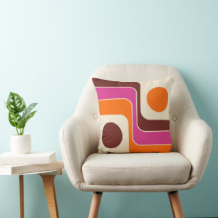 Mod Retro-Design im Stil der 1970er Jahre mit geom Kissen