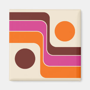 Mod Retro-Design im Stil der 1970er Jahre mit geom Magnet