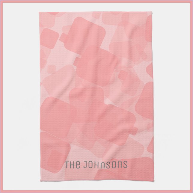 Mod Retro Pink Squares Muster Geschirrtuch (Von Creator hochgeladen)