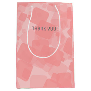 Mod Retro Pink Squares Muster  Mittlere Geschenktüte