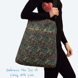 Mod Rich Imitats Quilt Dunkles Multicolor Muster Tragetaschen Mit Langen Trägern