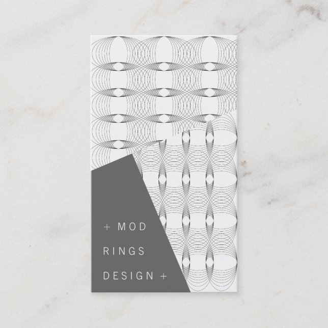 Mod Rings Simple Geometric Pattern Modernes Design Visitenkarte (Vorderseite)