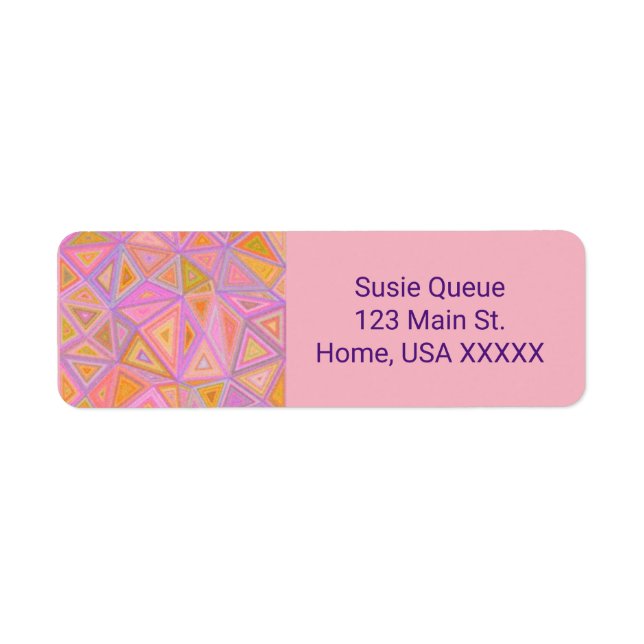 Mod Rosa Lila und gelb geometrisch (Vorne)