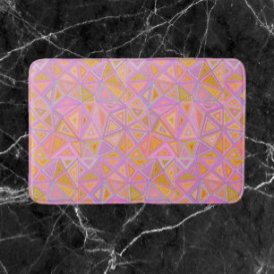 Mod Rosa Lila und gelb geometrisch  Badematte
