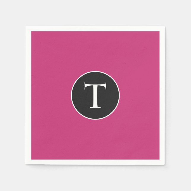 Mod Rosa und Weiß Serviette (Vorderseite)