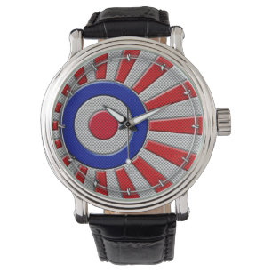 Mod Roundel Asian Sunburst in Carbon Fibre Style Armbanduhr