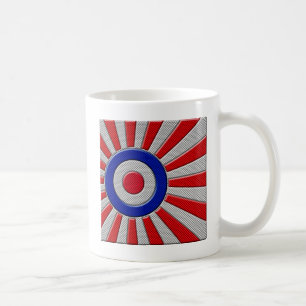 Mod Roundel Asian Sunburst in Carbon Fibre Style Tasse