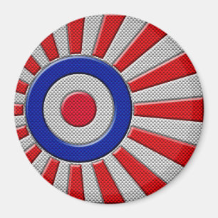 Mod Roundel Sonnendurchbruch-Kohlenstoff-Faser-Art Magnet