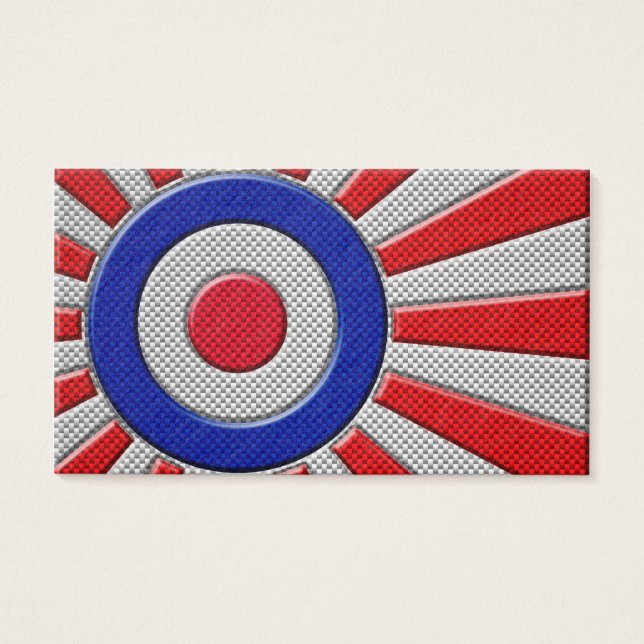 Mod Roundel Sunburst Design im Carbon Fibre Stil (Vorderseite)
