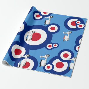 Mod Roundel und Roller-Entwurfsgeschenk Verpackung Geschenkpapier
