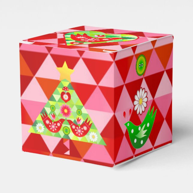 Mod Scandi Holiday Bird Geschenkboxen Geschenkschachtel (Vorderseite)