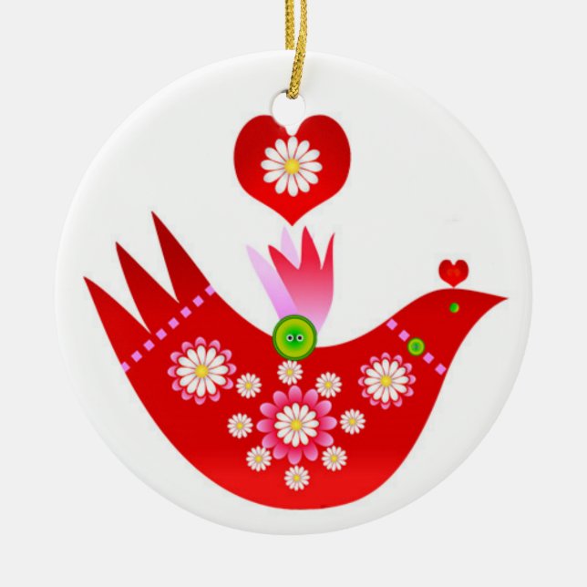 Mod Scandi Holiday Bird Ornament (Vorne)