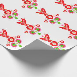Mod Scandi Holiday Bird Weinlabel Geschenkpapier