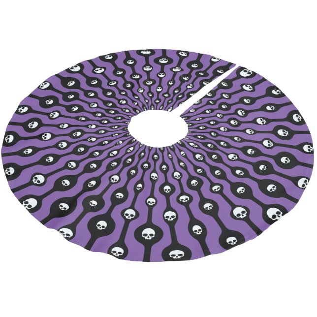 Mod-Schädel-Tropfen Polyester Weihnachtsbaumdecke (Schrägansicht)