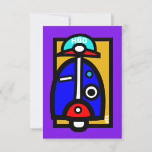 Mod Scooter Geburtstagskarte Karte