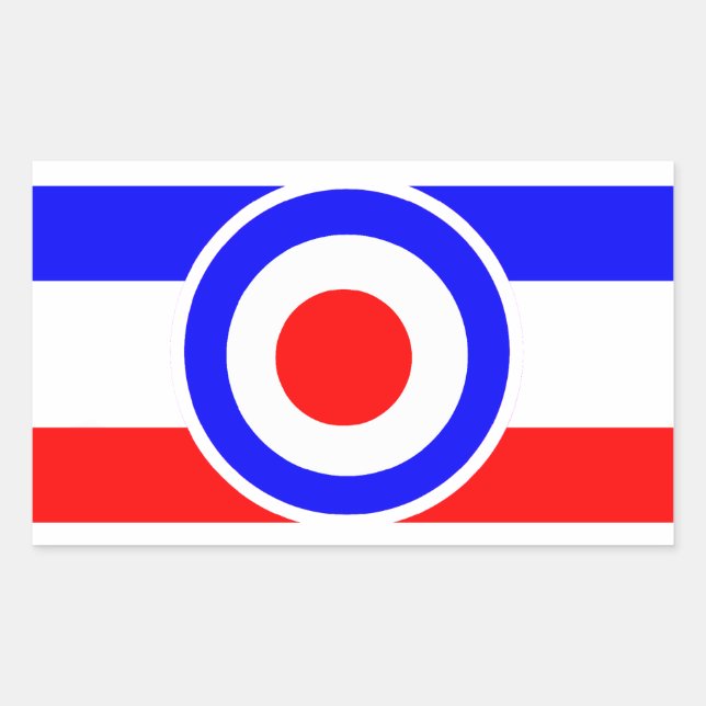 Mod Scooter-Ziel mit Streifen Rectangle Stickers (Vorderseite)