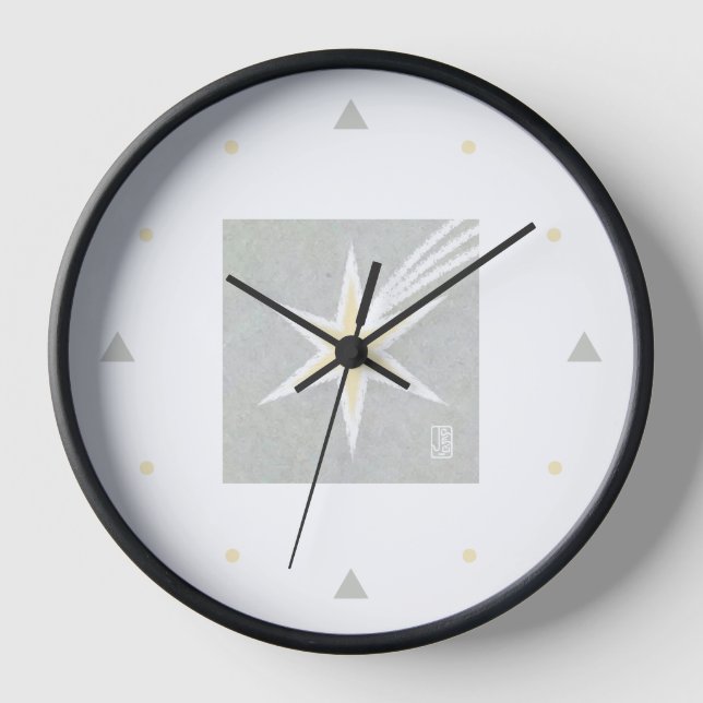 Mod Shooting Star Round Wall Clock Uhr (Vorderseite)