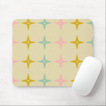 Mod-Stars aus dem Mittelalter in Vintagen Farben Mousepad<br><div class="desc">Ein niedliches,  modernes Muster aus Retrostern in Vintager Pastellfarben in Rosa,  Gelb und Blau.</div>