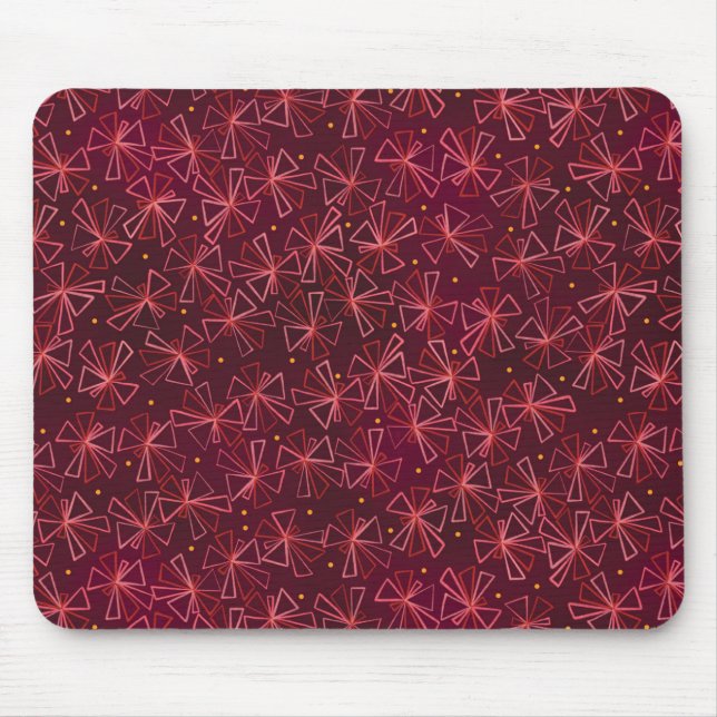 Mod Sternexplosion Maroon und Pink Mouse Pad Mousepad (Vorne)