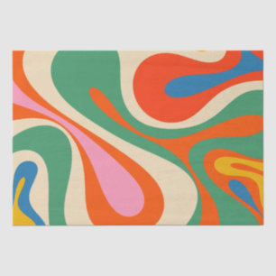 Mod Swirl Retro Trippy Abstraktes Muster Seidenpapier