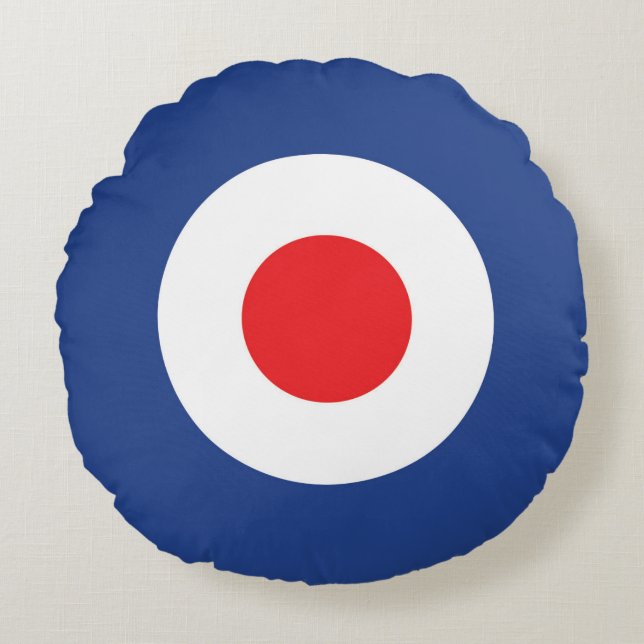 Mod Target Design Sixties Roundel Design Rundes Kissen (Vorderseite)