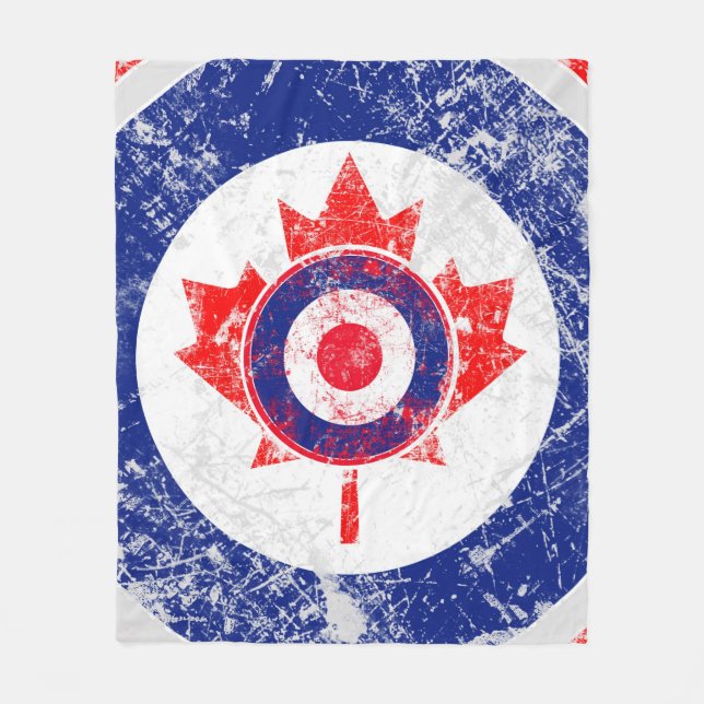 Mod Target Mod Ahornblatt Zielgrunge Roundel Fleecedecke (Vorderseite)