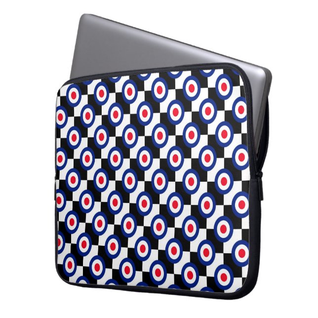 Mod Target Pattern Polka Dots Fashion Großbritanni Laptopschutzhülle (Vorderseite Links)