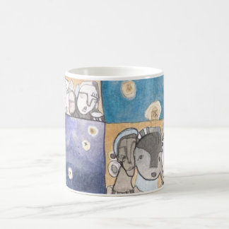 MOD-TASSE #19 abstrakte Gesichter und Sterne Kaffeetasse