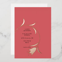 Mod Tulip Foil Wedding Einladung