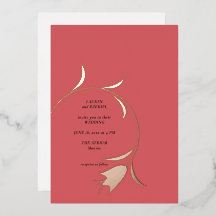 Mod Tulip Foil Wedding Einladung