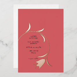 Mod Tulip Foil Wedding Einladung
