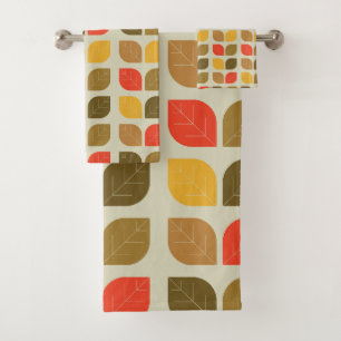 Mod Verlasse Autumn Fall Geometric Pattern Badhandtuch Set