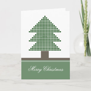 Mod Weihnachtsbaumen Vertikale Grußkarte Feiertagskarte