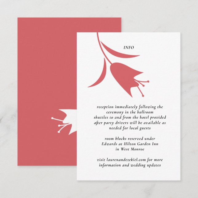 MOD WEIN TULIP WEDING BEGLEITKARTE (Vorne/Hinten)