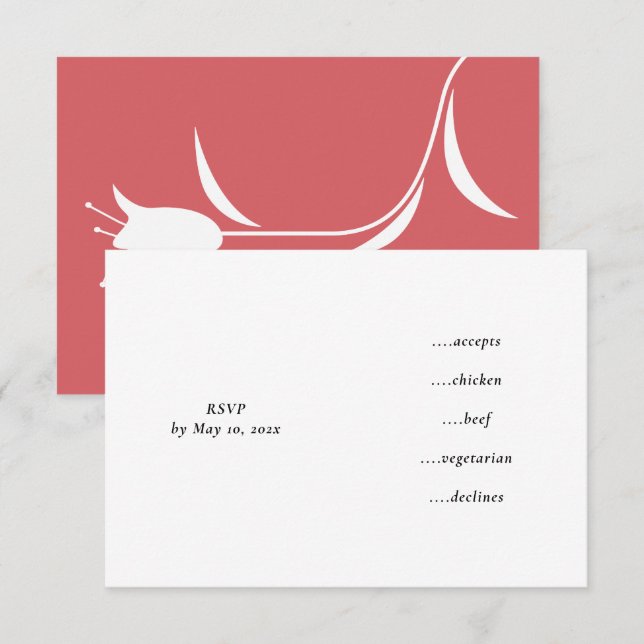 MOD WEIN TULIP WEDING RSVP KARTE (Vorne/Hinten)