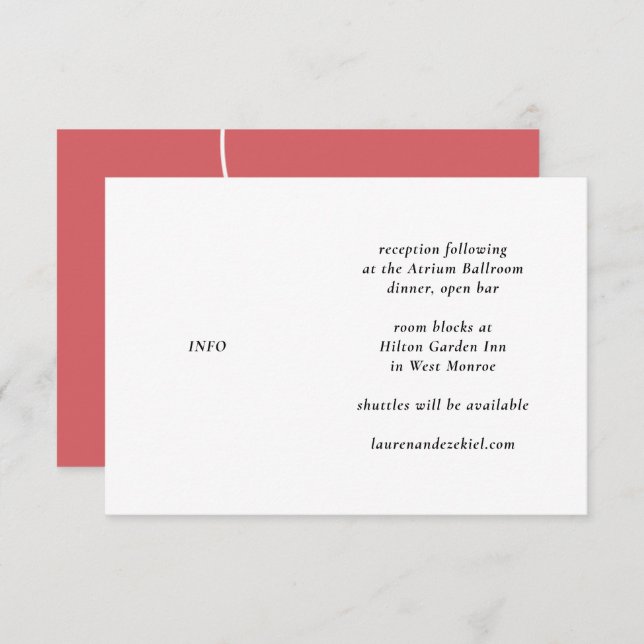 MOD WHITE AND WEIN TULIP WEDD BEGLEITKARTE (Vorne/Hinten)