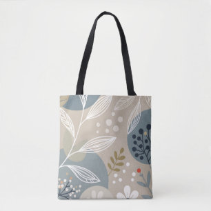Mod White Floral auf Beige und Grün