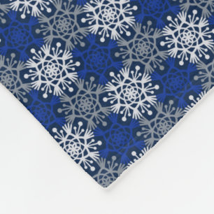 Mod Winter Snowflakes Blau und Grau Fleece Blanket