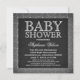 Mod Wirbel Baby Shower Invite, Elfenbein Einladung