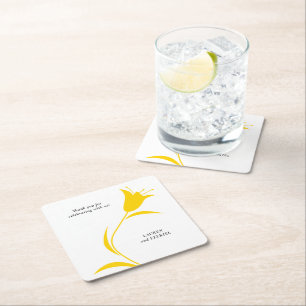 MOD YELLOW TULIP WEDDING RECHTECKIGER PAPPUNTERSETZER