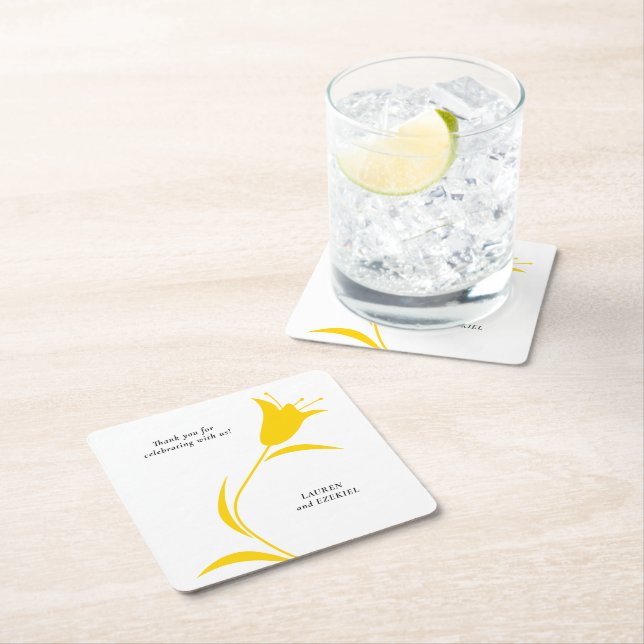 MOD YELLOW TULIP WEDDING RECHTECKIGER PAPPUNTERSETZER (Vor Ort)