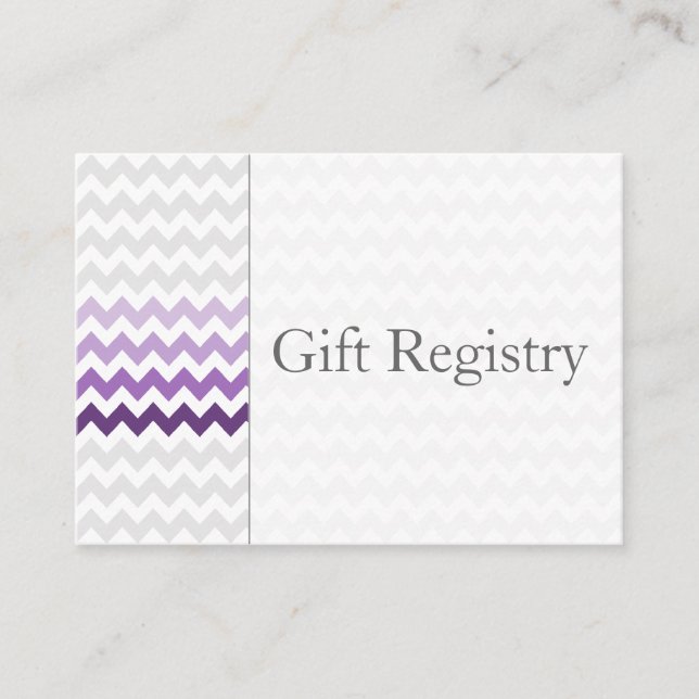 Mod Zickzack lila Ombre Gift Registry Cards Begleitkarte (Vorderseite)