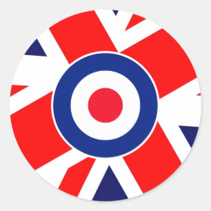 Mod-Ziel auf UK-Flagge Runder Aufkleber