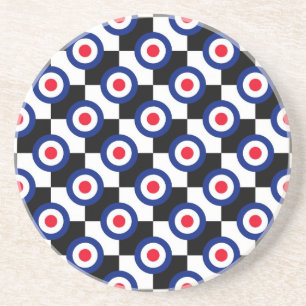 Mod Ziel Muster Polka Punkte Mode Vintage Sandstein Untersetzer