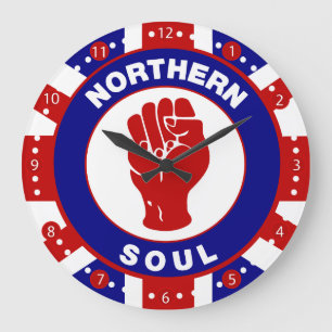 Mod-Zieldesign für Northern Soul auf Gewerkschaft  Große Wanduhr