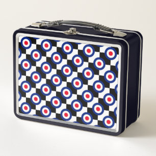 Mod Zielmuster Polka Punkte Mode UK Vintage Metall Brotdose