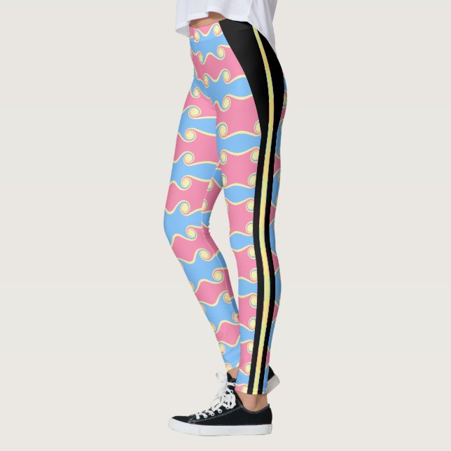 Mode Abstrakte Schwirbelwellen Leggings (Links)