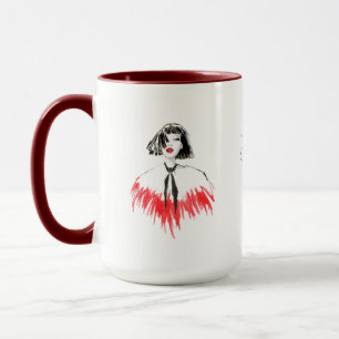 Mode Art Black und Red #2 15oz Ringer Tasse