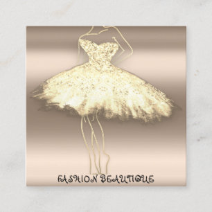 Mode Beautique Dress Custom QR Logo Rose Gold Quadratische Visitenkarte